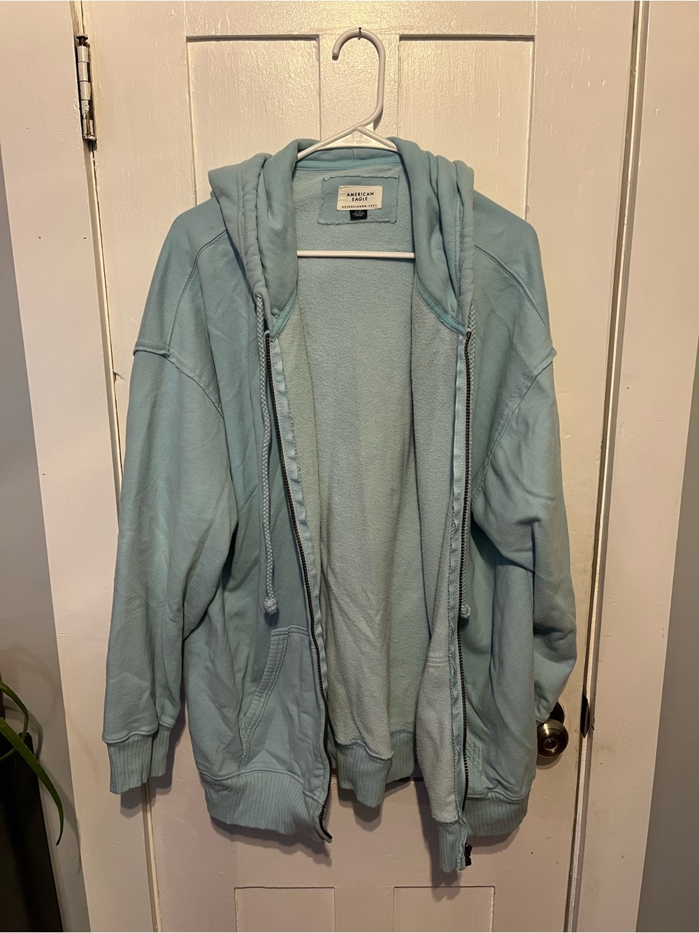 American Eagle Outfitters Light Blue Zip-Up Hoodie